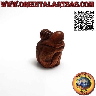 7,5 cm Skulptur eines Paares in tröstender Umarmung aus Suarholz