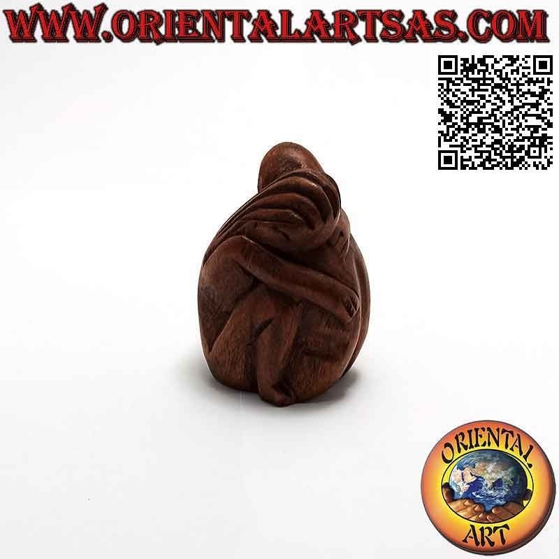 7,5 cm Skulptur eines Paares in tröstender Umarmung aus Suarholz