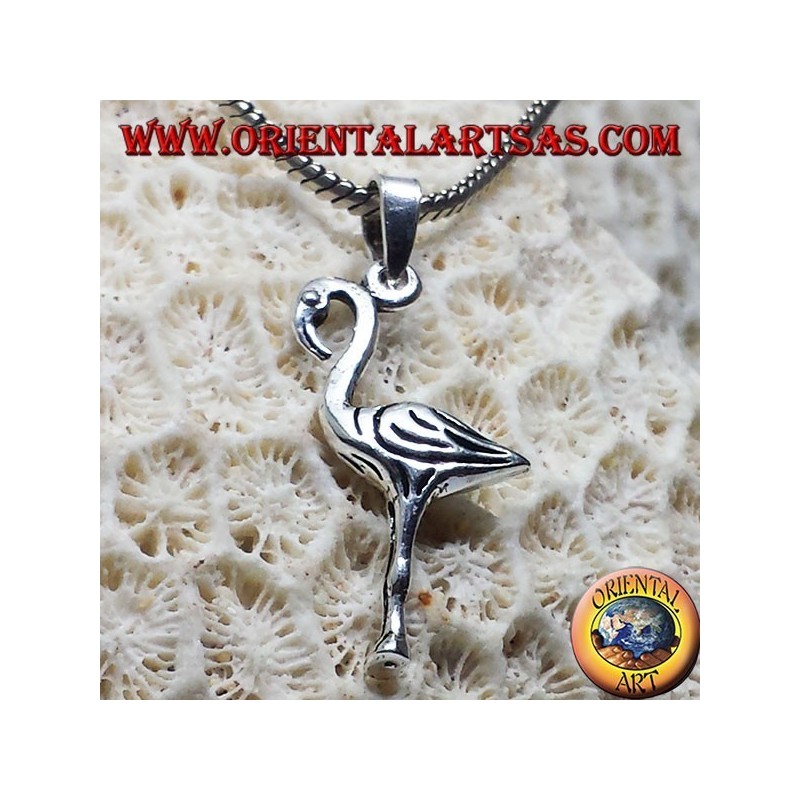 Flamingo pendant in silver
