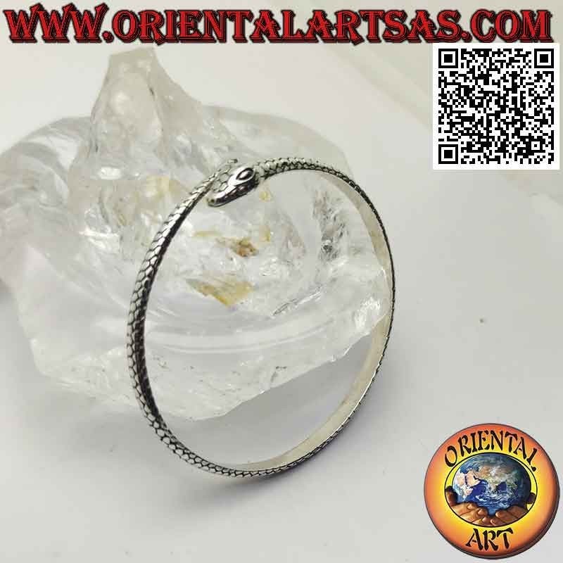 Jonc forme serpent "Ouroboros" en argent 925 ‰ (ouroboros)