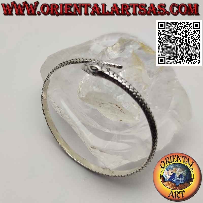 Jonc forme serpent "Ouroboros" en argent 925 ‰ (ouroboros)