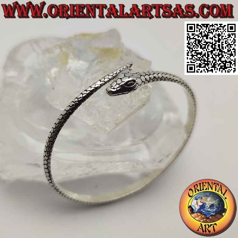 "Ouroboros" snake shaped bangle in 925 ‰ silver (ouroboros)