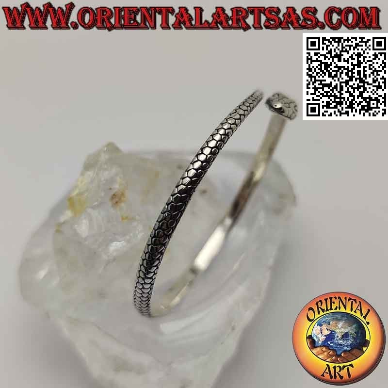 Jonc forme serpent "Ouroboros" en argent 925 ‰ (ouroboros)