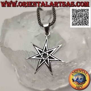 Colgante de plata, heptagrama (símbolo de la perfección del hombre en su totalidad, cuerpo y alma) en bajorrelieve