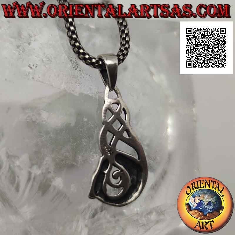 Silver pendant, Celtic lark (giver of spirit victorious over adversity)