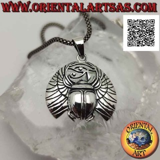 Silver pendant, dung scarab with eye of Horus (Egyptian symbol of resurrection)