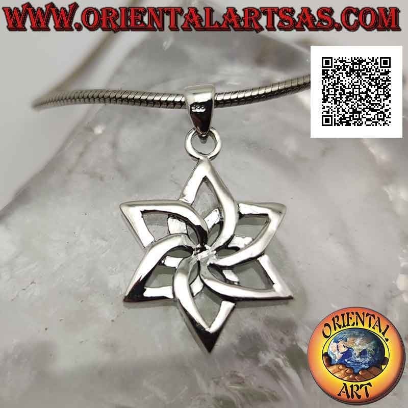 Ciondolo in argento, rosa celtica (simbolo di vita e rinascita, gioia e speranza)