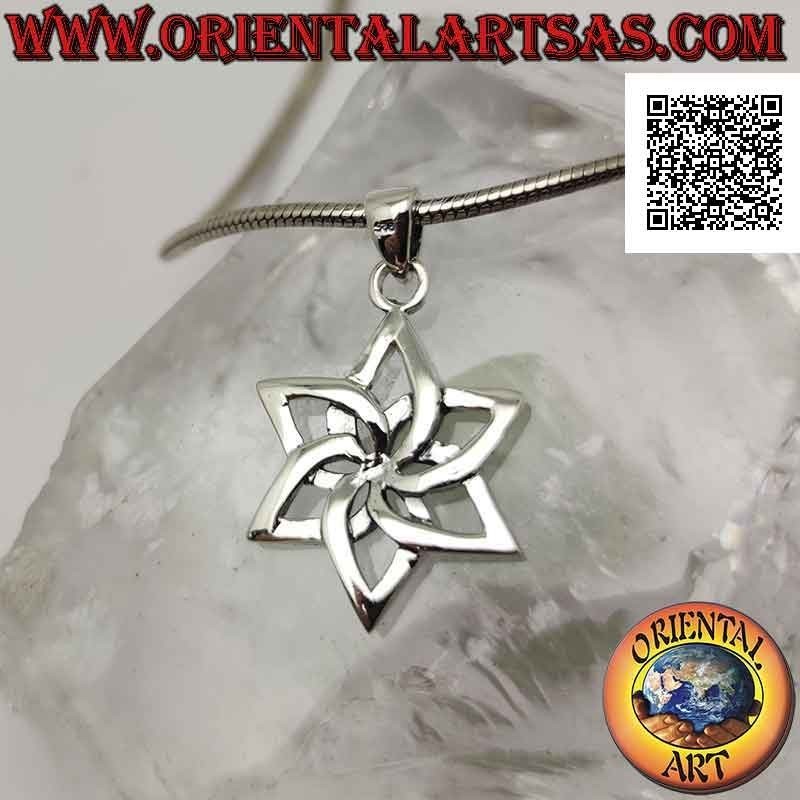 Pendentif en argent, rose celtique (symbole de vie et de renaissance, de joie et d'espoir)