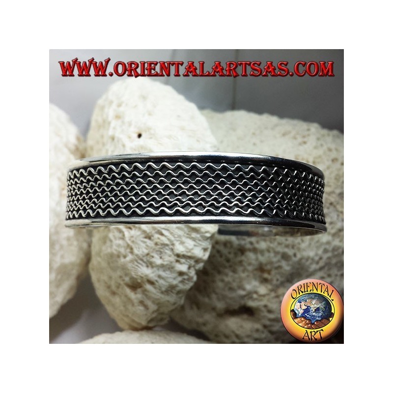 silver bracelet handmade Waves