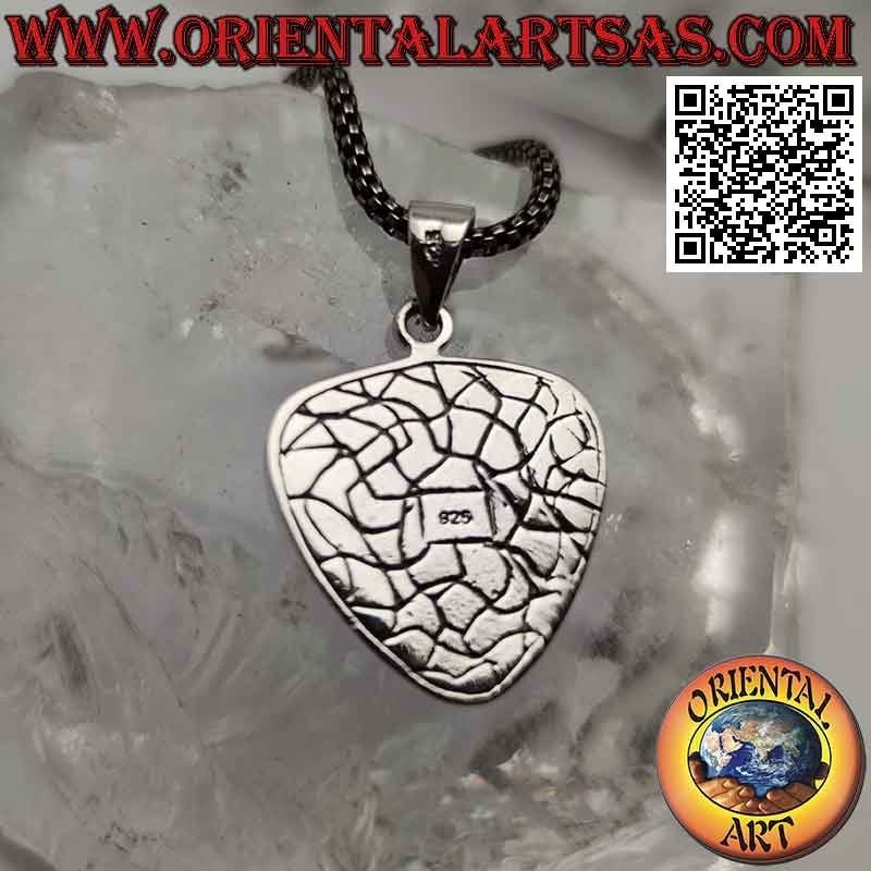 Colgante de plectro en plata con la guitarra eléctrica