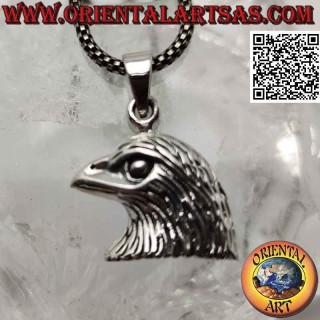 Ciondolo in argento, testa di aquila reale di profilo