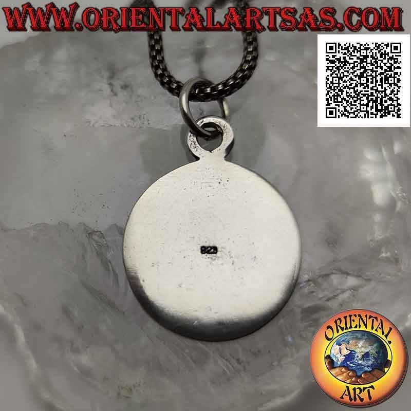 Silver pendant, medal with unicursal hexagram (symbol of the Thélema or Thelema religion)