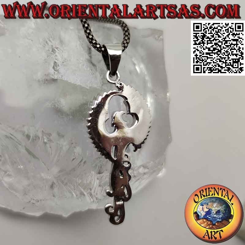 Silver pendant, the phoenix risen from the ashes (symbol of rebirth)