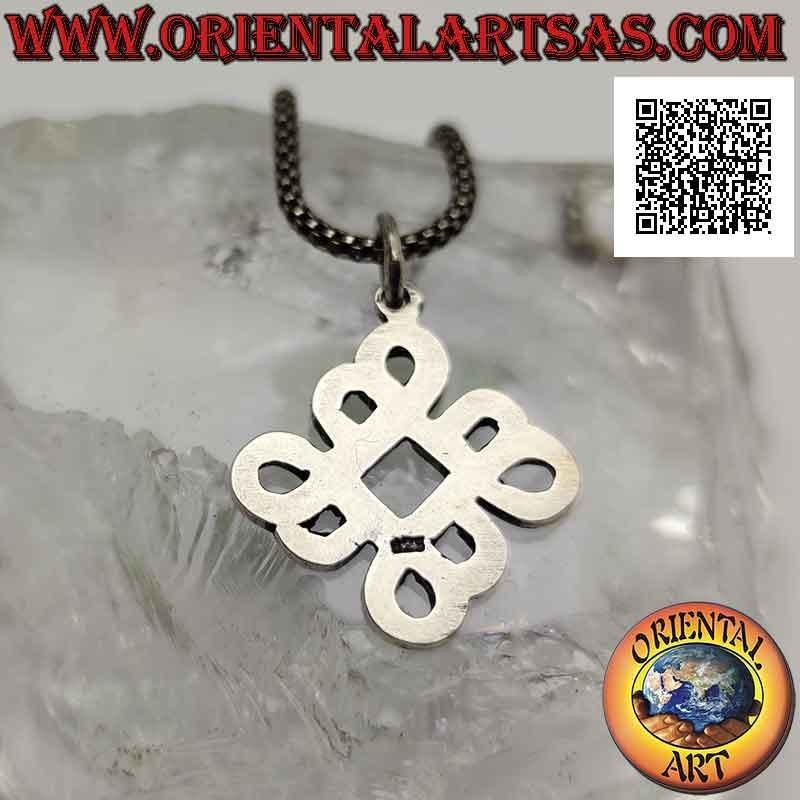 Colgante de plata, nudo místico de longevidad y salud (Feng Shui buena suerte)