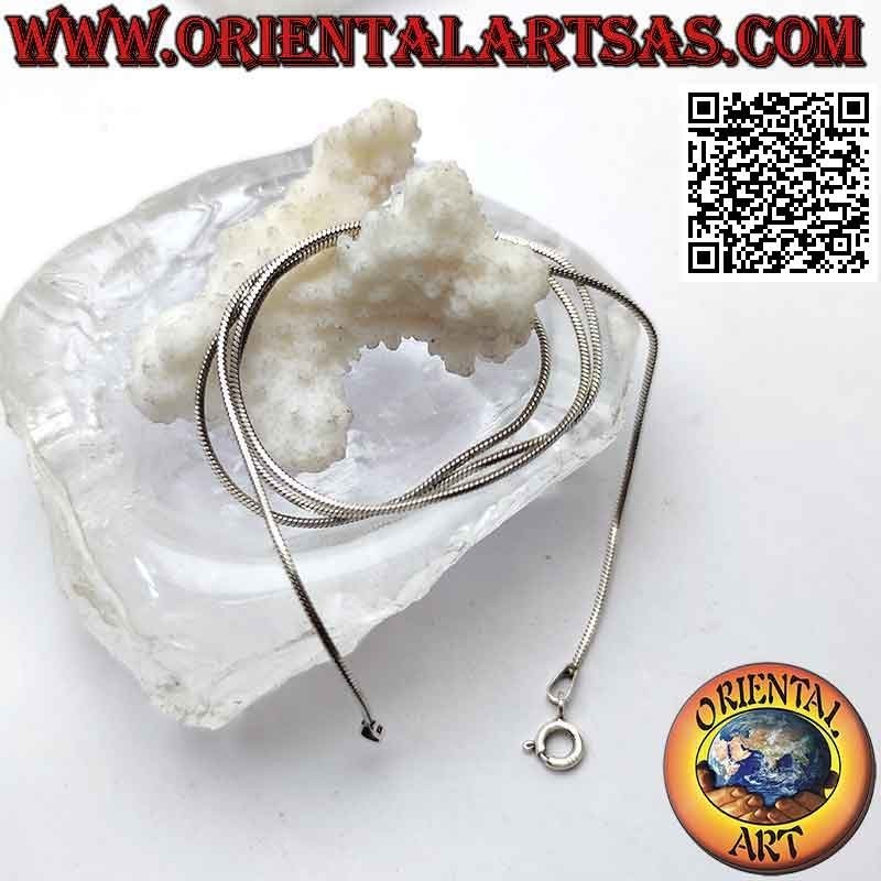 Collier chaîne en argent 925‰, lien classique "serpent" ou queue de souris (épaisseur 0,8 mm)