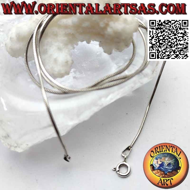 Collier chaîne en argent 925‰, lien classique "serpent" ou queue de souris (épaisseur 0,8 mm)