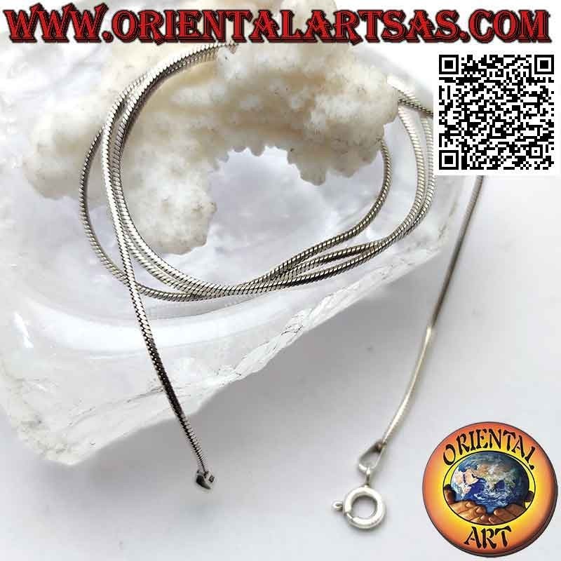 Collar de cadena de plata 925 ‰, eslabón clásico de "serpiente" o cola de ratón (grosor 0,8 mm)