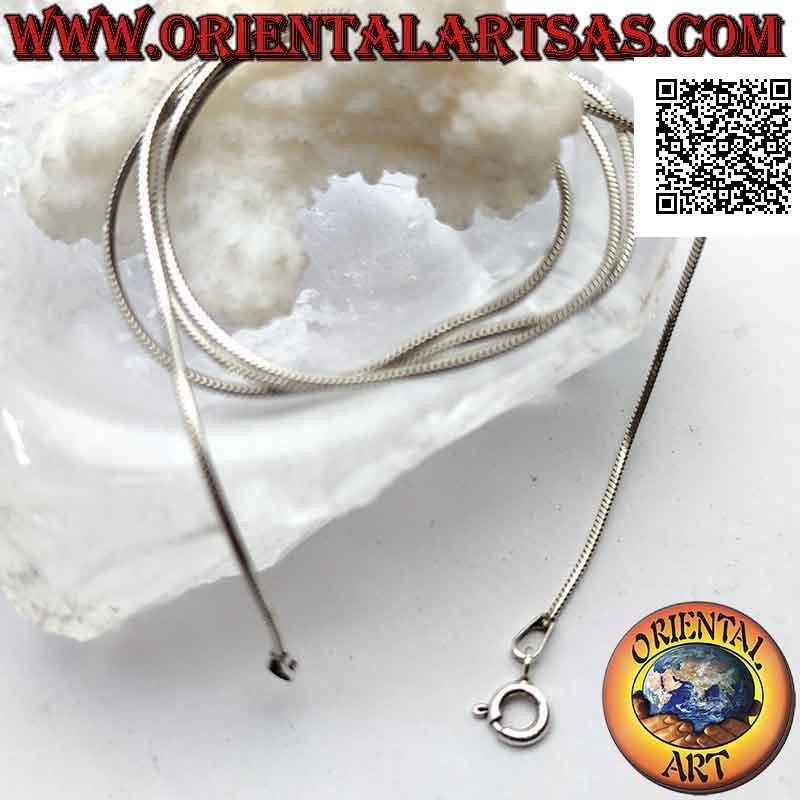 Collar de cadena de plata 925 ‰, eslabón clásico de "serpiente" o cola de ratón (1 mm de espesor)