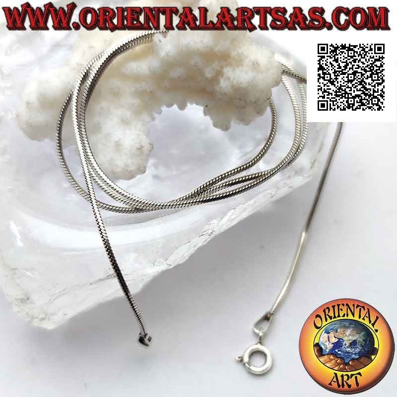 Collar de cadena de plata 925 ‰, eslabón clásico de "serpiente" o cola de ratón (1 mm de espesor)