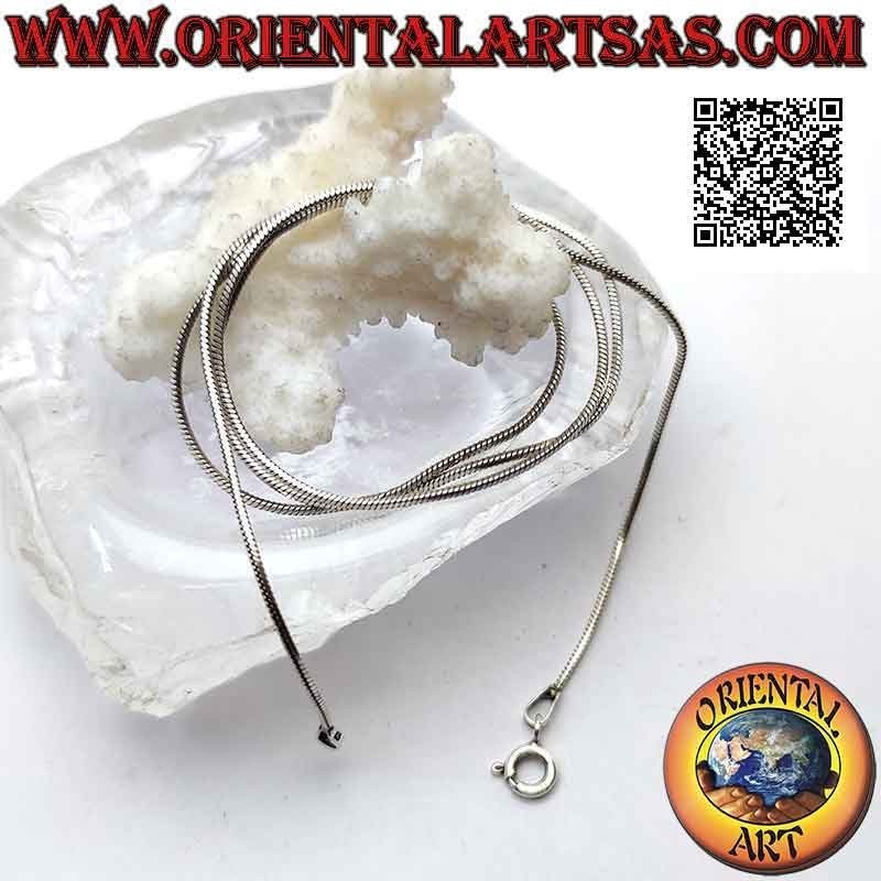 925 ‰ silver chain necklace, classic "snake" link or mouse tail (1 mm thick)
