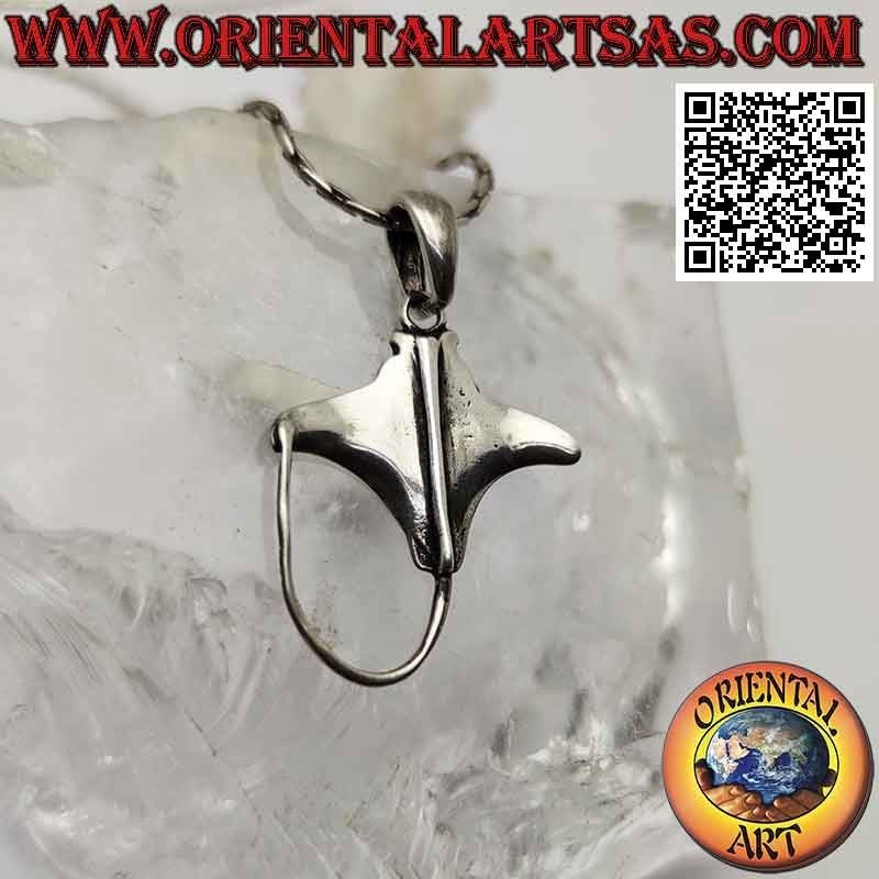 Pendentif en argent, raie poisson, raie manta ou torpille (B)