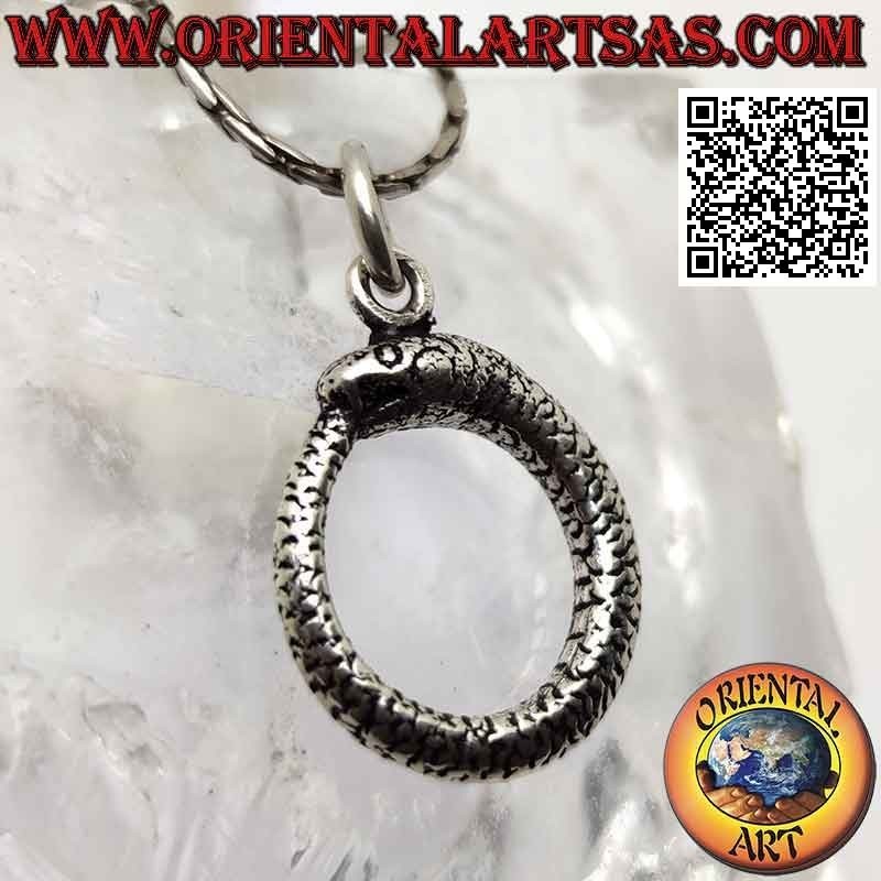 Silberanhänger in Form von Ouroboros oder Ouroboros (Ø 20 mm)