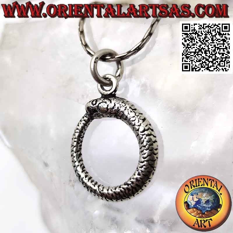Silberanhänger in Form von Ouroboros oder Ouroboros (Ø 20 mm)