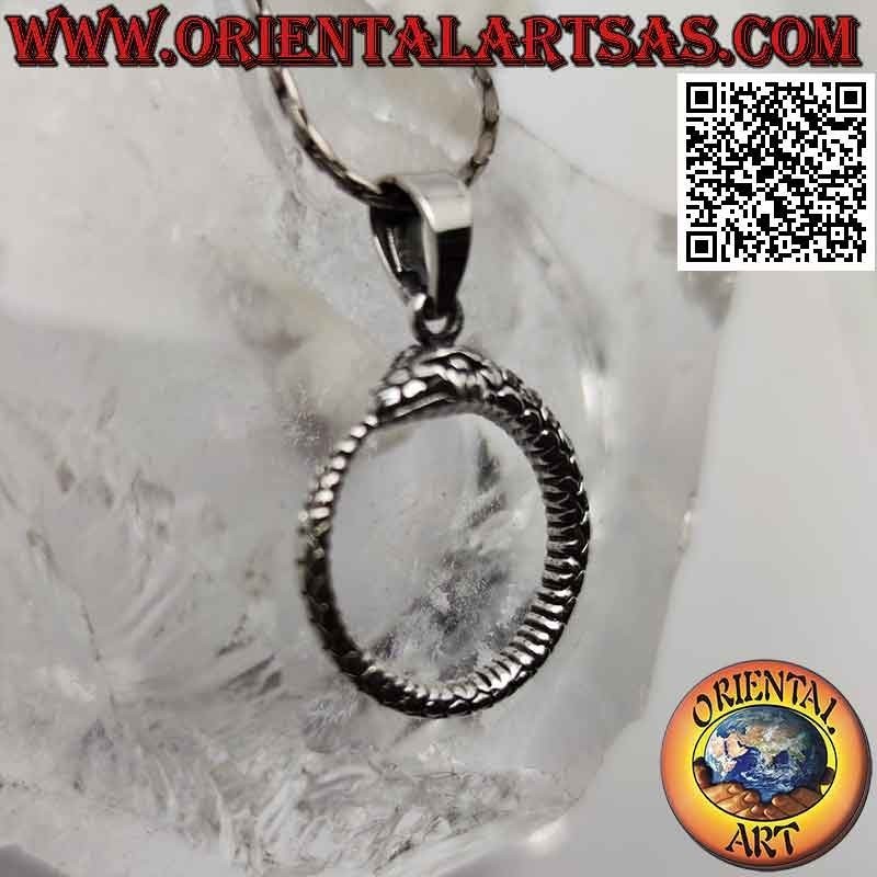Colgante de plata en forma de Ouroboros u Ouroboros (Ø 22 mm)