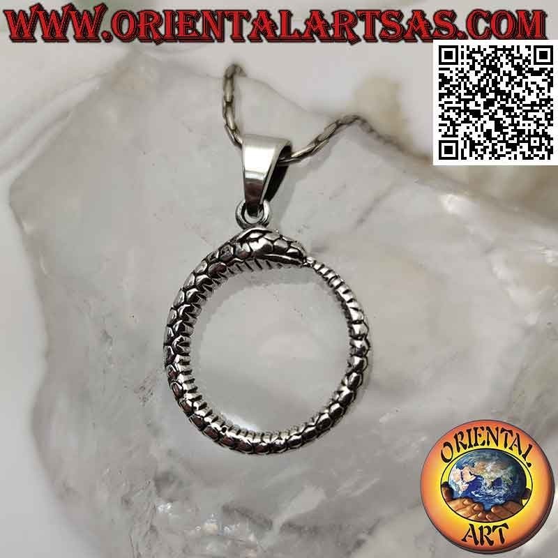 Silberanhänger in Form von Ouroboros oder Ouroboros (Ø 22 mm)