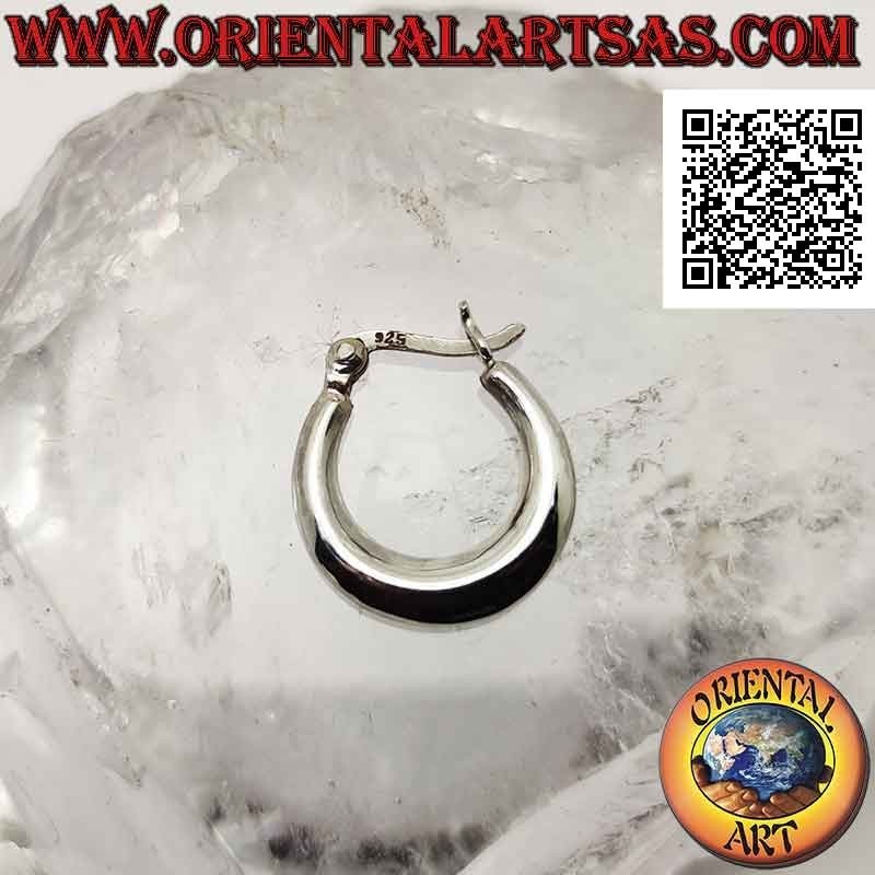 Silver earrings, smooth pointed crescent circles 18 x 16 x 3.5 mm (lever)