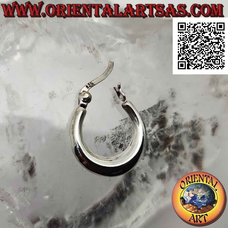 Silver earrings, smooth pointed crescent circles 18 x 16 x 3.5 mm (lever)