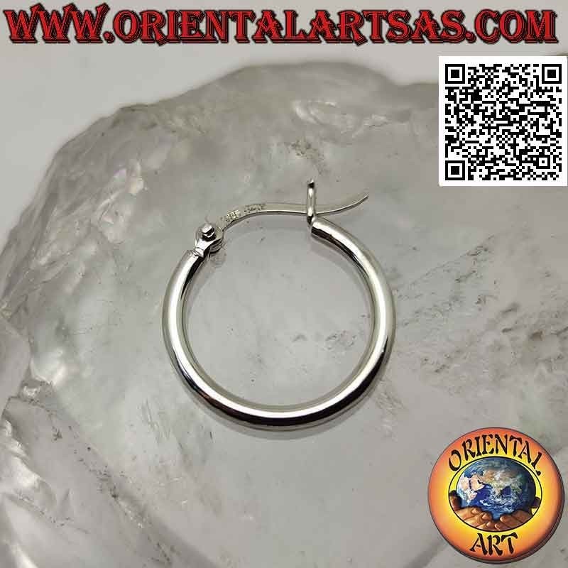 Silberne Ohrringe, einfache glatte 2,5 mm dicke Kreise (Hebel)