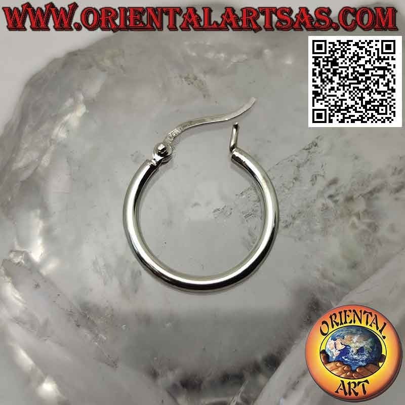 Silberne Ohrringe, einfache glatte 2,5 mm dicke Kreise (Hebel)