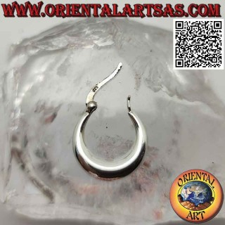 Orecchini in argento, cerchi lisci semplici a mezzaluna da 20 mm (leva)