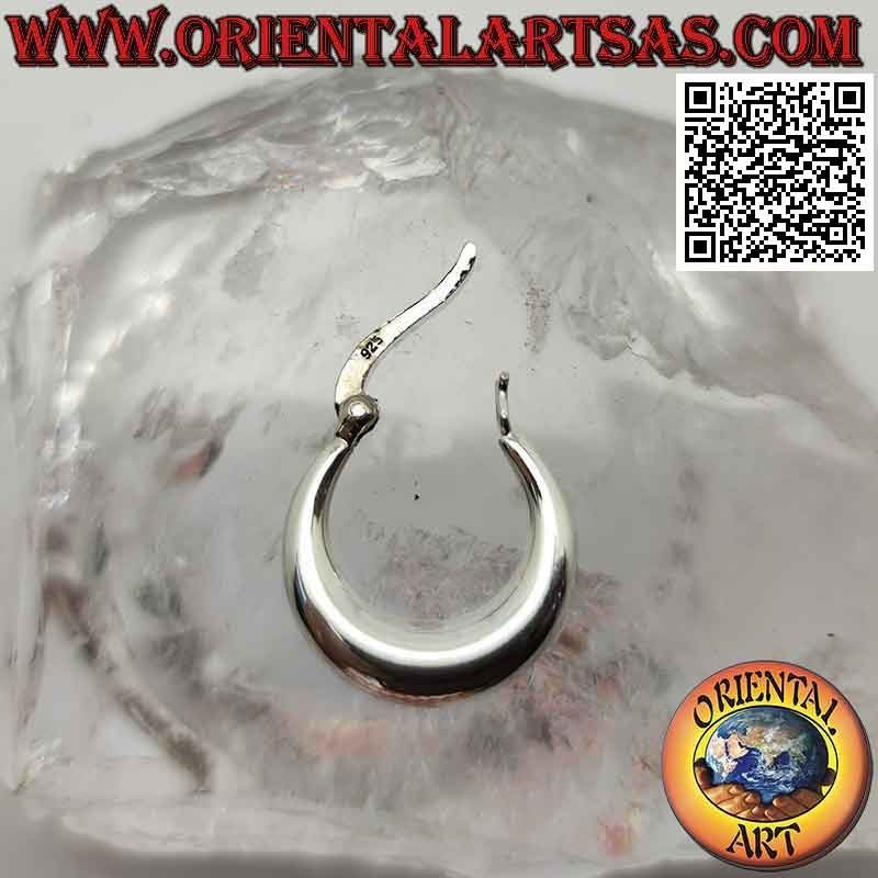Pendientes de plata, círculos de media luna lisos simples de 20 mm (palanca)