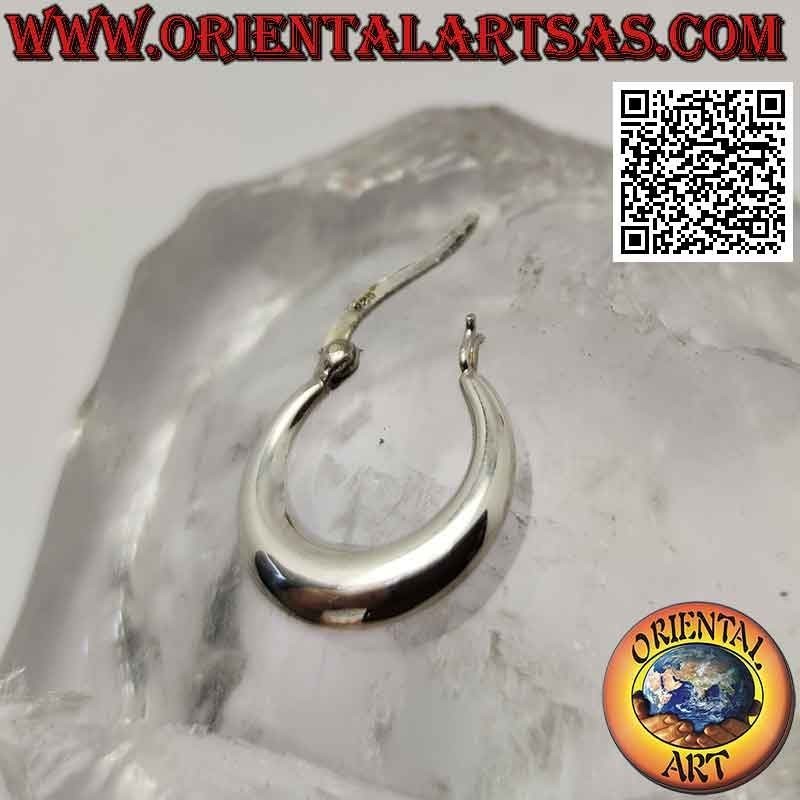 Pendientes de plata, círculos de media luna lisos simples de 20 mm (palanca)