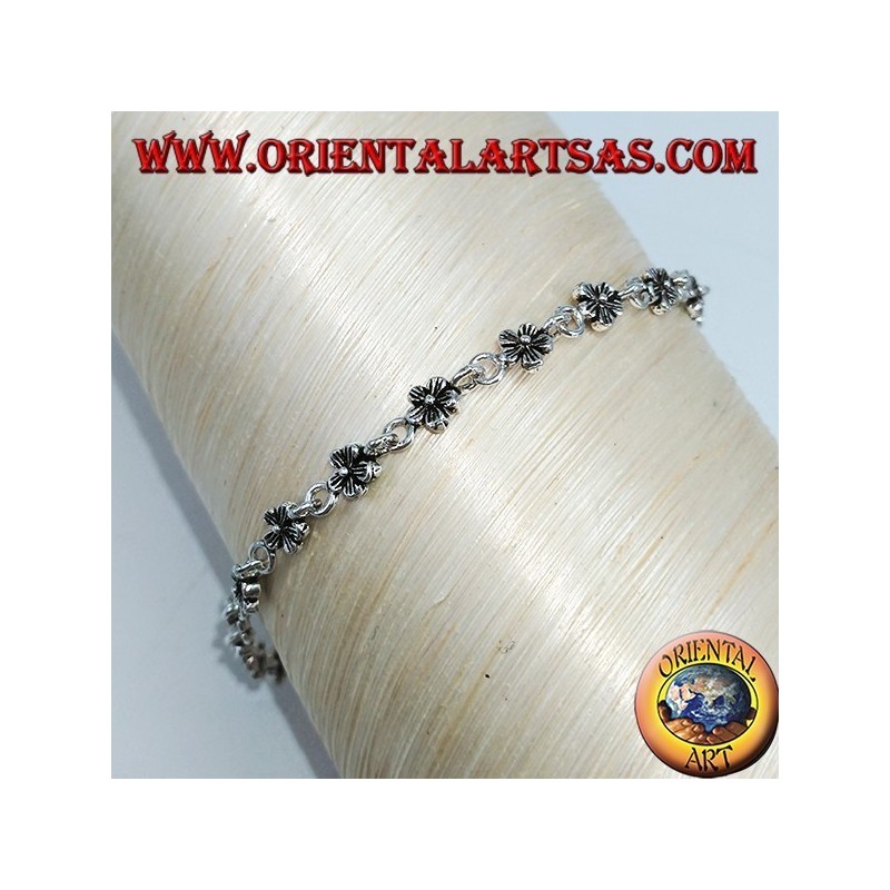 Bracciale di fiorellini bifacciali in argento 925 (17)