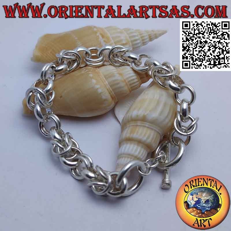 925 ‰ Silberkettenarmband mit 22 cm Rundringen (einfach, doppelt und vierfach)