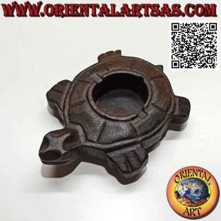 Teak wood turtle-shaped ashtray (large)