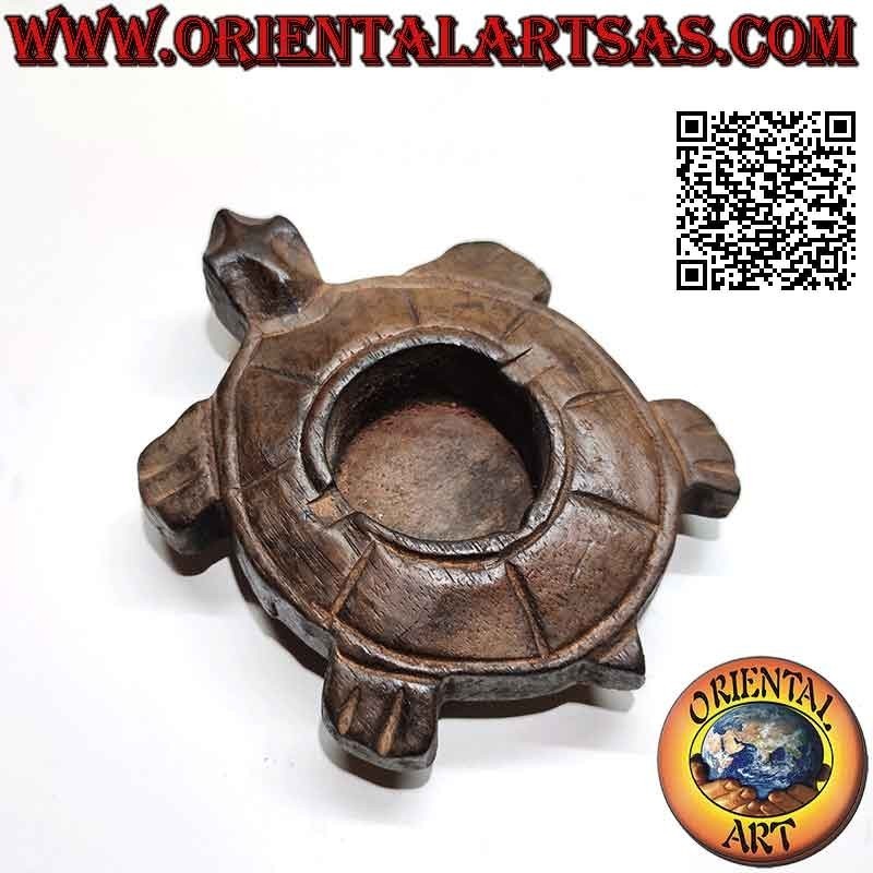 Posacenere a forma di tartaruga in legno di teak (grande)