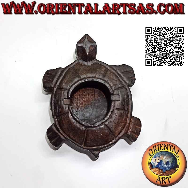 Posacenere a forma di tartaruga in legno di teak (grande)