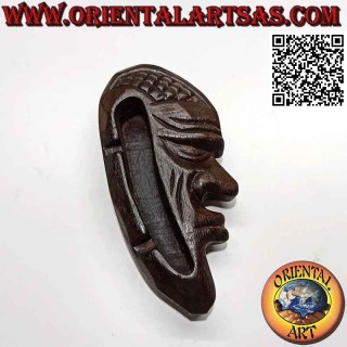 Indigenous mask ashtray in teak wood (right)