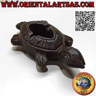Cenicero de madera de teca con forma de tortuga (pequeño)