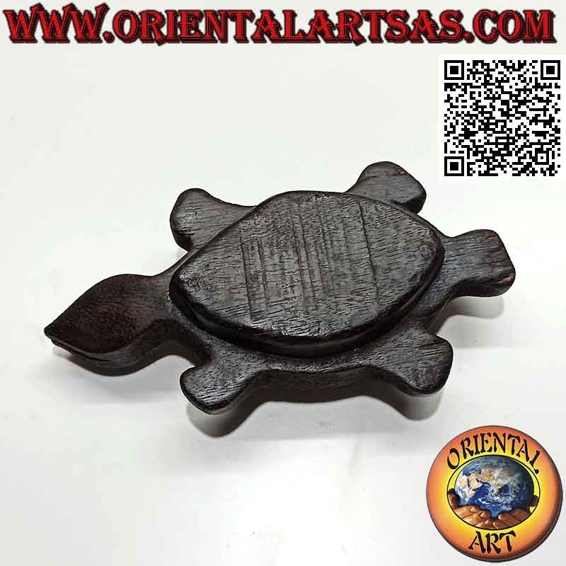 Cendrier en forme de tortue en bois de teck (petit)