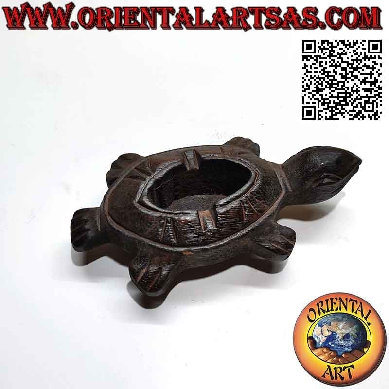 Posacenere a forma di tartaruga in legno di teak (piccola)