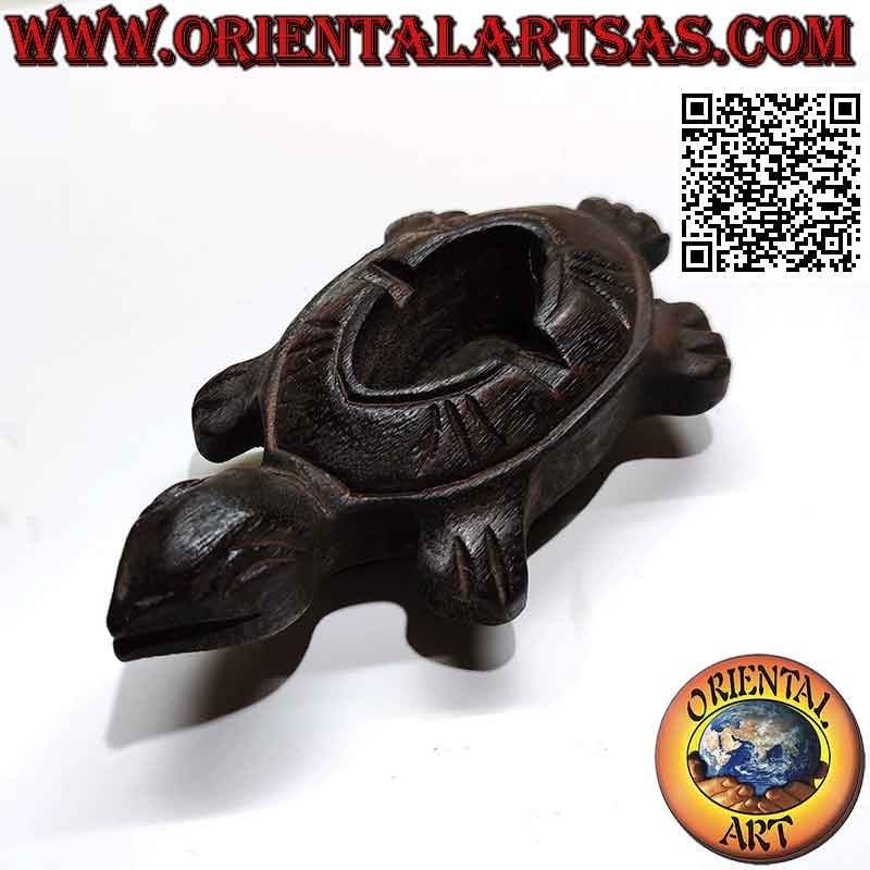 Posacenere a forma di tartaruga in legno di teak (piccola)