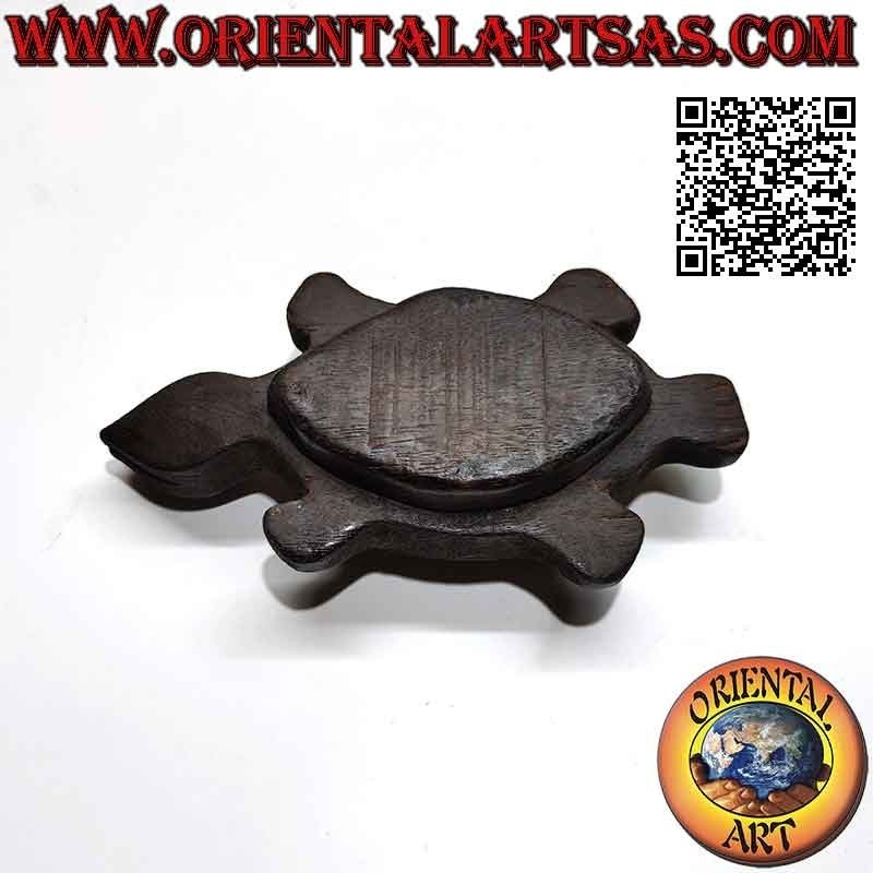 Posacenere a forma di tartaruga in legno di teak (piccola)