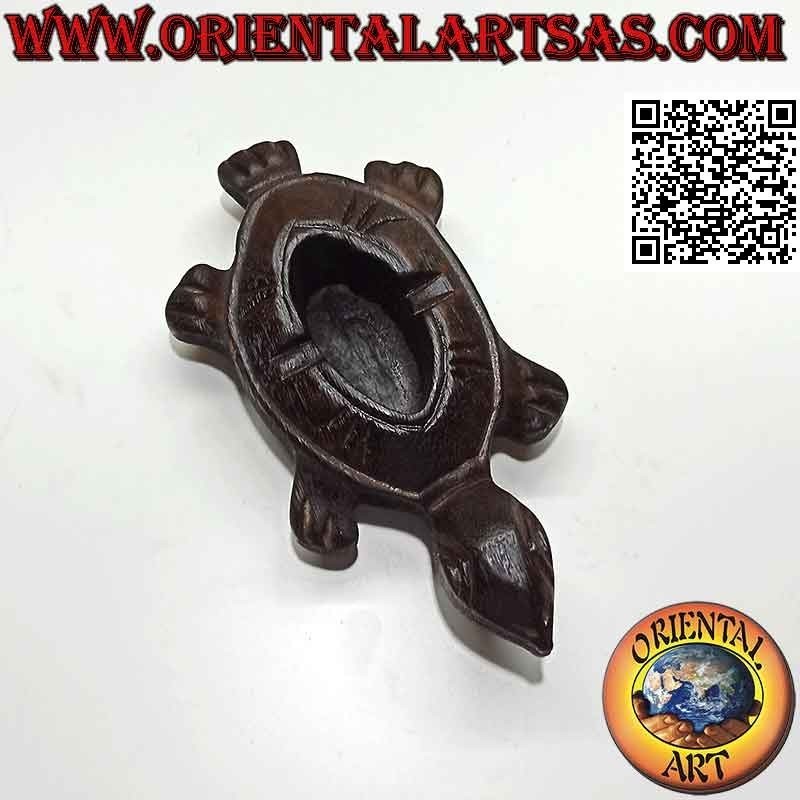 Posacenere a forma di tartaruga in legno di teak (piccola)