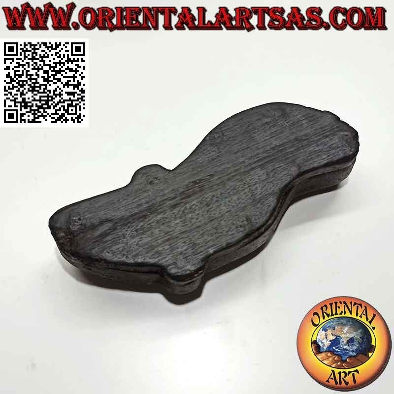 Tribal mask-shaped ashtray in Teak wood (left)