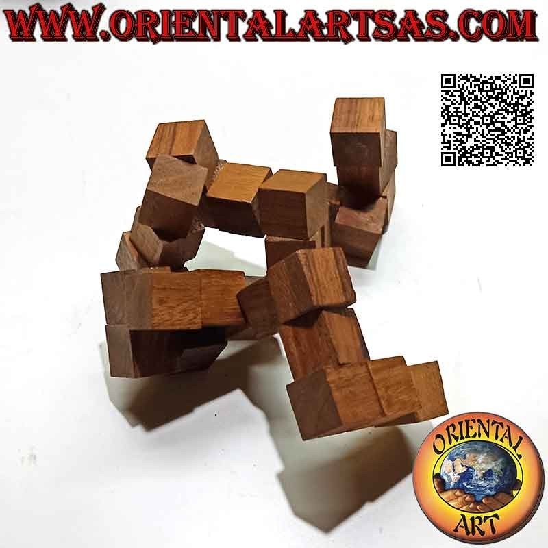 Logic game (puzzle), "magic cube" snake in suar wood (small)